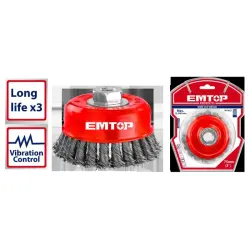 Emtop EWCB21005 | Wire Cup Brush 100mm Steel Bristles