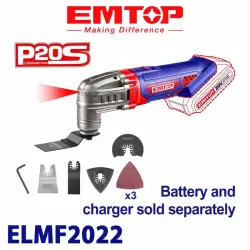 Emtop ELMF2022 | Аккумуляторная шлифмашина 20В (без батареи)