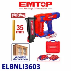 Emtop ELBNLI3603 | Пневмопистолет 35мм 20В (без батареи)