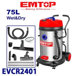 Emtop EVCR2401 | Industrial Vacuum Cleaner 2x1200W 75L