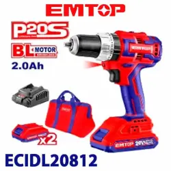 Emtop ECIDL20812 | Akkumulýatorly buraw maşynasy 20V sumkaly