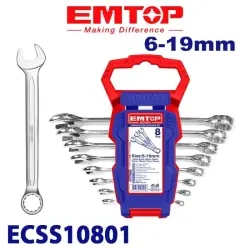 Emtop ECSS10801 | Набор ключей 8 шт 6–19 мм