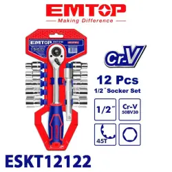 Emtop ESKT12122 | Набор торцевых головок 12 шт сталь