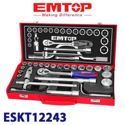 Emtop ESKT12243 | Socket Set 24 pcs Hardened Steel