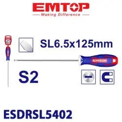 Emtop ESDRSL6502 | Slotted Screwdriver 6.0 mm x 125 mm