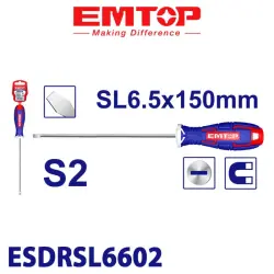 Emtop ESDRSL6602 | Slotted Screwdriver 6.0 mm 150 mm