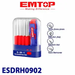 Emtop ESDRH0902 | Screwdriver Bit Set 9-in-1 Multi-Purpose