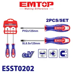 Emtop ESST0202 | Tornavida Toplumy Cr-V polat 125mm 2 sany
