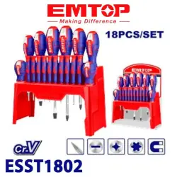 Emtop ESST1802 | Screwdriver Set Cr-V 18pcs