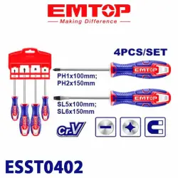 Emtop ESST0402 | Screwdriver Set Cr-V 4 pcs