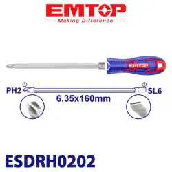 Emtop ESDRH0202 | Отвертка-насадка 2-в-1 160мм Двойная Головка