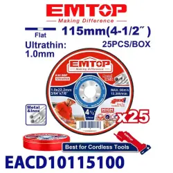 Emtop EACD11011525 | Metal Cutting Disc 115x1.2mm Pack 25 pcs
