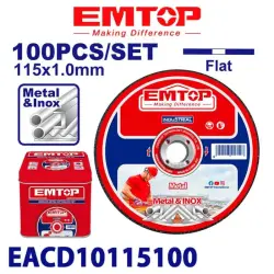 Emtop EACD10115100 | Metal Cutting Disc 115x1.0mm Bulk Pack 100 pcs
