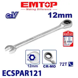 Emtop ECSPAR121 | Ratcheting Box Wrench Cr-V 12mm