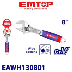 Emtop EAWH130801 | Разводной ключ Cr-V 200 мм