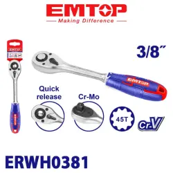 Emtop ERWH0381 | Трещоточный Ключ 3/8 дюйма Хром-ванадий