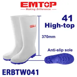 Emtop ERBTW041 | Rubber Boots Size 41 White Waterproof