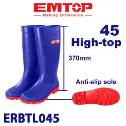 Emtop ERBTL045 | Rubber Boots Size 45 Waterproof Blue
