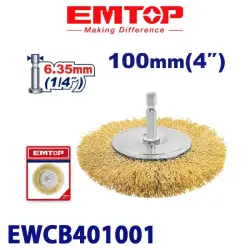 Emtop EWCB401001 | Щетка для дрели 100 мм усиленная