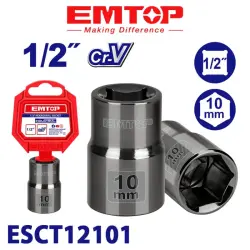 Emtop ESCT12101 | 1/2 Dýuým 10mm Başlyk Hrom-Wanadiý