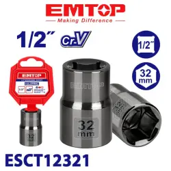 Emtop ESCT12321 | Rozetka 1/2" 32mm hrom-wanadiý