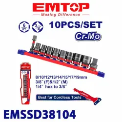 Emtop EMSSD38104 | 3/8" Başlyk Toplumy 10 sany