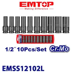 Emtop EMSS12102L | Uzyn zarbaly soket toplum 10 sany