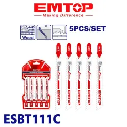 Emtop ESBT111C | Agaç üçin lobzik pyçagy 74mm 8TPI 5 sany
