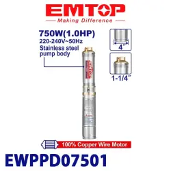 Emtop EWPPD07501 | Çuň Guýy Nasosy 6,0 m³/sag 82M
