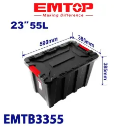 Emtop EMTB3355 | Plastik saklaýyş gutusy 55L üst-üstüne goýulýan