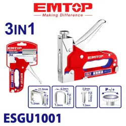 Emtop ESGU1001 | 3in1 Stepler Pistoleti Metal Korpus