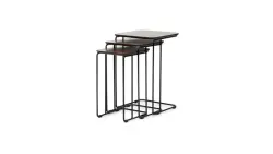 IKARUS 3200024814 | Nesting Table Black Metal Leg Space-Saving