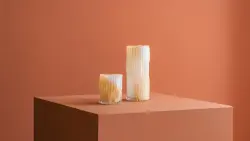 CASTELLO 3200421134 | Glass Vase Orange White Small