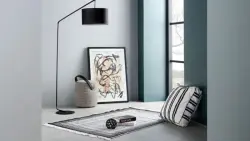 COMFY 3120018253 | Квадратная напольная подушка, кремово-черная, ткань