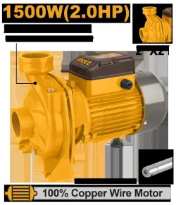 Ingco MHF15008 Vortex Pump 450 l/min 2x2 for High-Performance Business Use