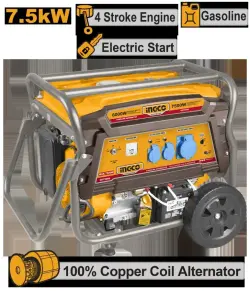 Бензиновый генератор Ingco GE75006 7,5 кВт для бизнеса