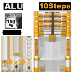 Ingco HLAD08101 Telescopic Ladder 10-step 318cm