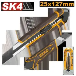Ingco Utility Knife 25*127mm, HKNS112505, Precision Cutting Tool