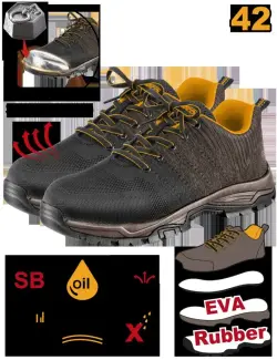Защитные ботинки Ingco SSH82SB.42, размер 42