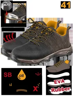 Ingco Защитные ботинки 41 размер модель SSH82SB.41