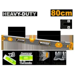 Ingco HSL68080 80cm Precision Level 970g for Professional Use