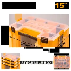 Ingco Plastic Organizer PBX1511, 370x290x65mm, High-Durability Storage Box