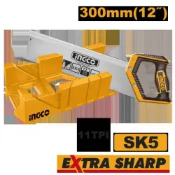 Ingco 300mm Mitre Box & Saw Set Plus Angle Grinder HMBSK30082