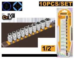 Ingco 1/2" Socket Set, 10 pcs, Model HKTS12103