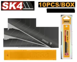 Ingco 18mm Black Utility Knife Replacement Blades 10pcs HKNCB181