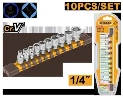 Ingco 1/4" Socket Set, 10pcs, Model HKTS14103 – B2B Efficiency Choice
