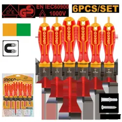 Ingco Dielectric Screwdriver Set HKISD0608 for Professional Electrical Safety
