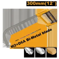 Ingco Steel Hacksaw Frame 300mm (Model HHFS3068) Professional Metal Cutter