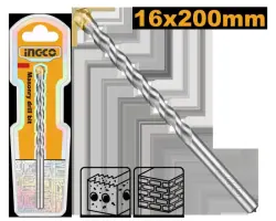 Ingco 16x200mm daş üçin buraw, beton we kerpiç üçin, DBM2111620
