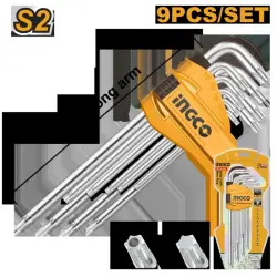 Профессиональный набор больших торцевых ключей Torx Ingco HHK13092, 9 шт